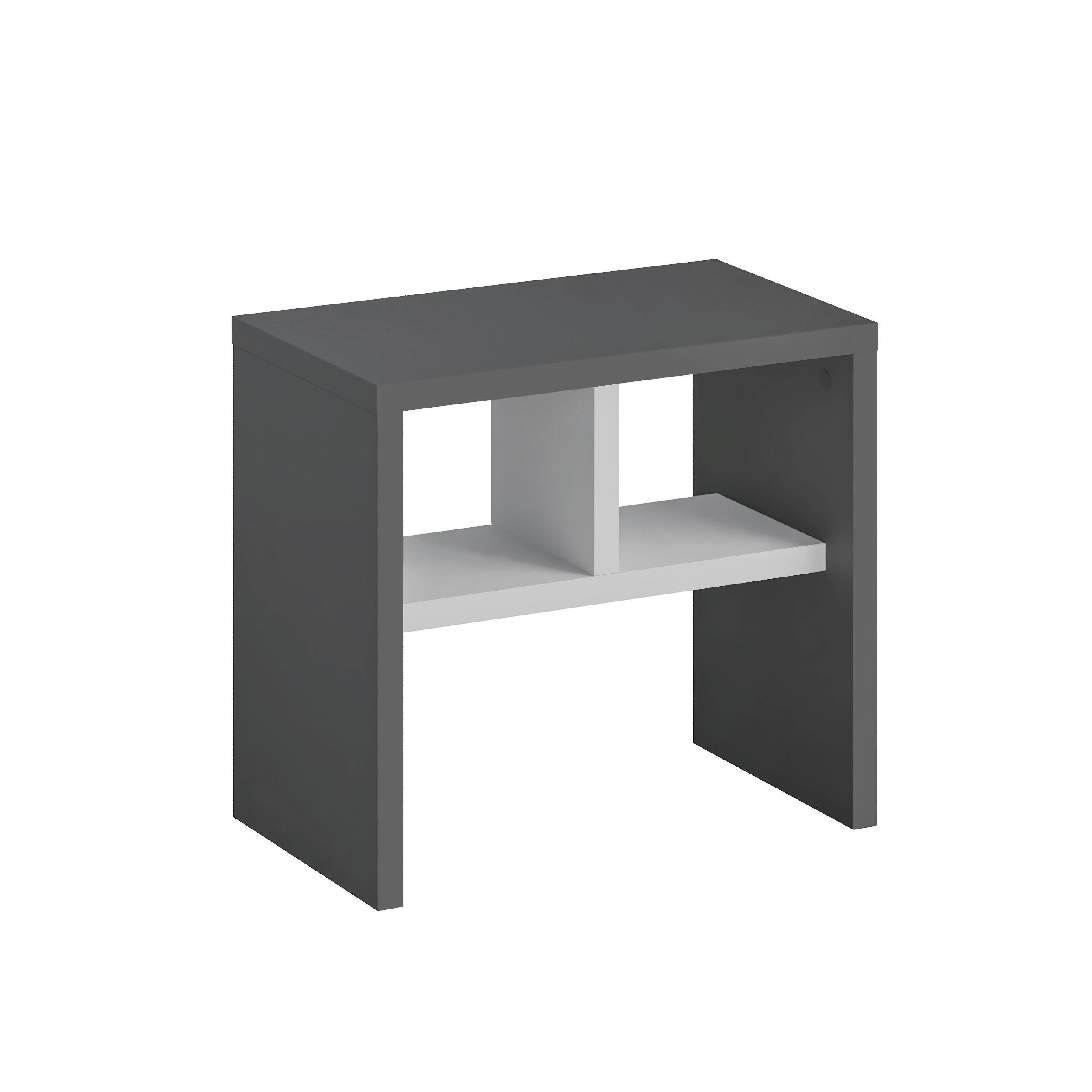 Livetastic Beistelltisch Anthrazit, Weiß 29.5x45x50 cm