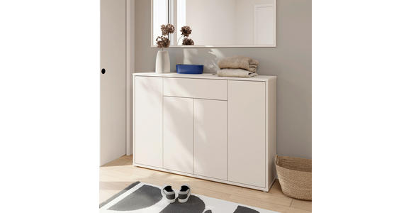 SCHUHSCHRANK  in 143,9/99,1/34,9 cm  - Sandfarben/Grau, MODERN, Holzwerkstoff/Kunststoff (143,9/99,1/34,9cm) - Carryhome