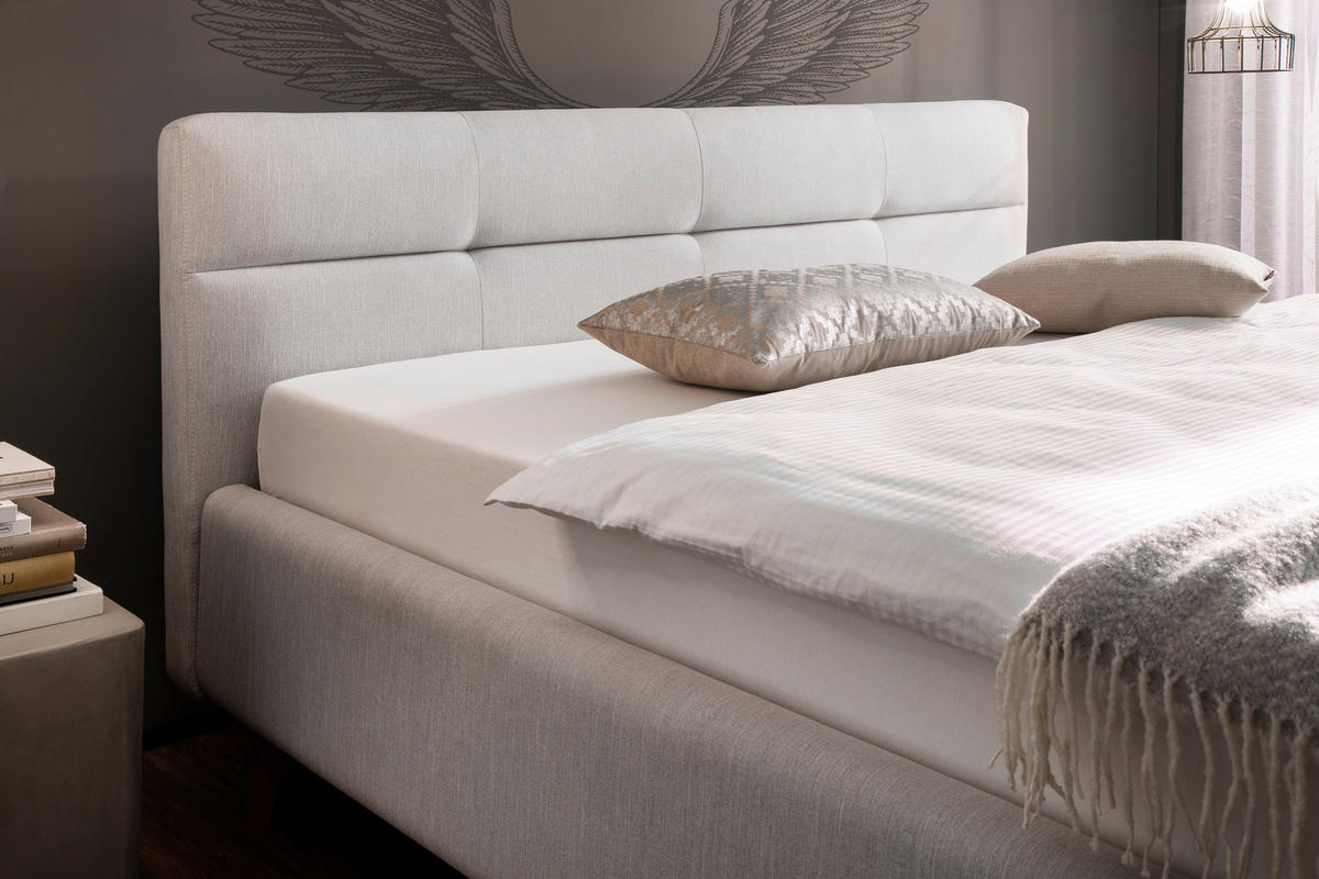 POLSTERBETT 160/200 cm  in Hellgrau  - Eichefarben/Birkefarben, Konventionell, Holz/Textil (160/200cm) - Boxxx