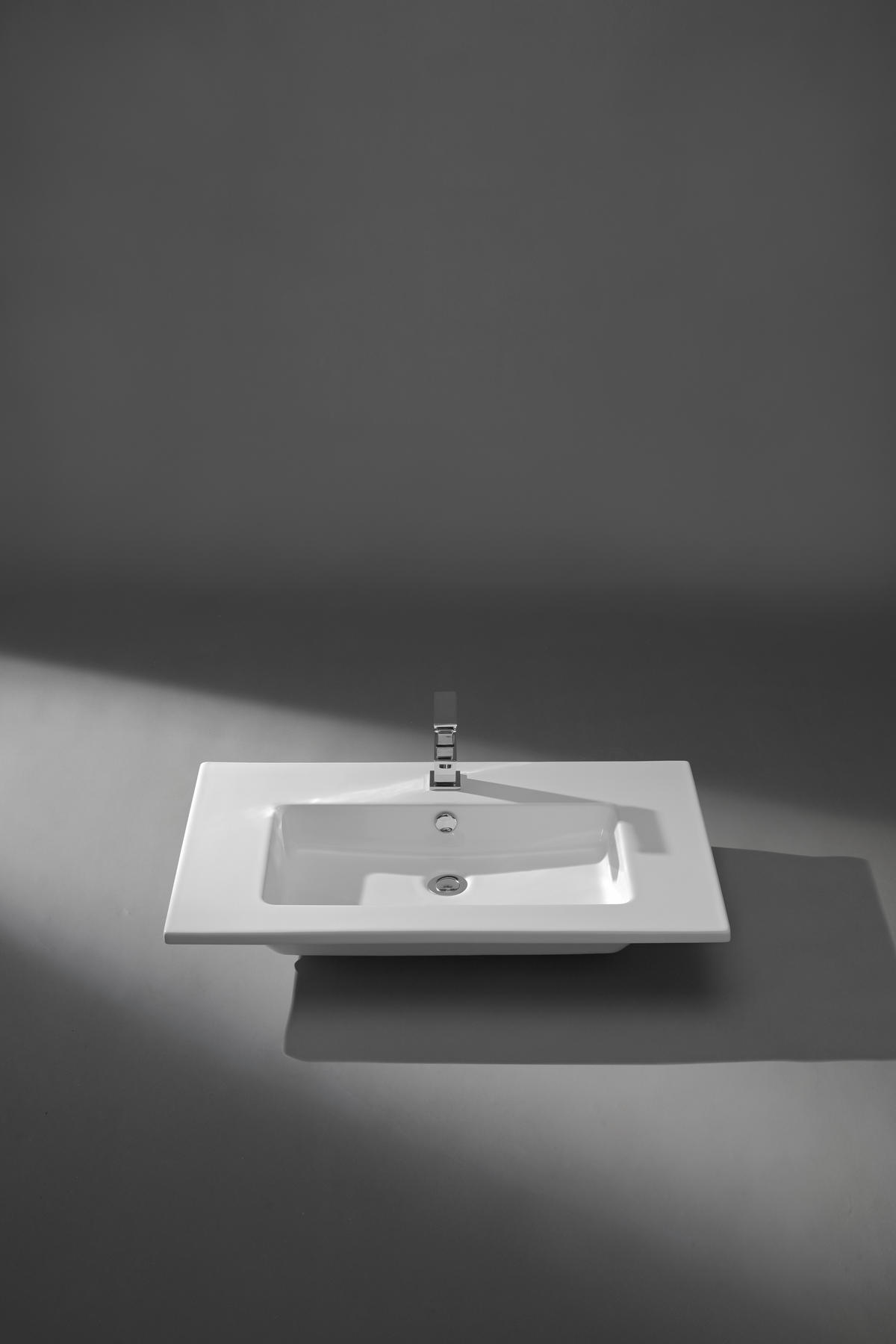 BADEZIMMER 4-teilig  in 82,2 cm  - Chromfarben/Hellbraun, Basics, Glas/Keramik (82,2cm)