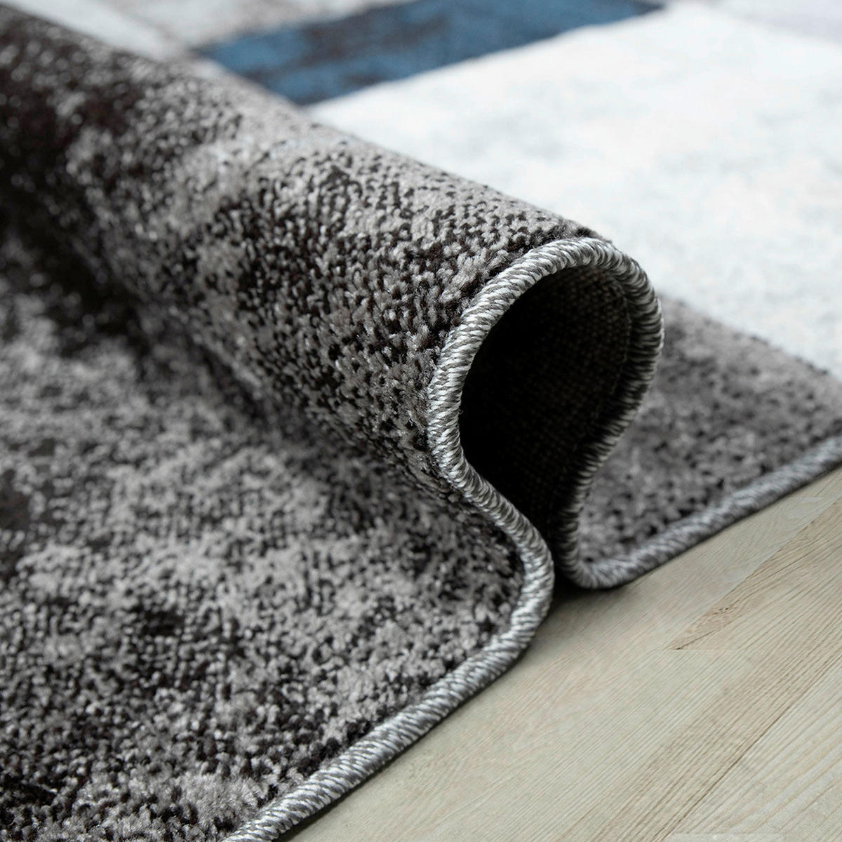 WEBTEPPICH 80/150 cm Phoenix-6042 Blau, Grau  - Blau/Grau, Design, Kunststoff/Textil (80/150cm) - Novel