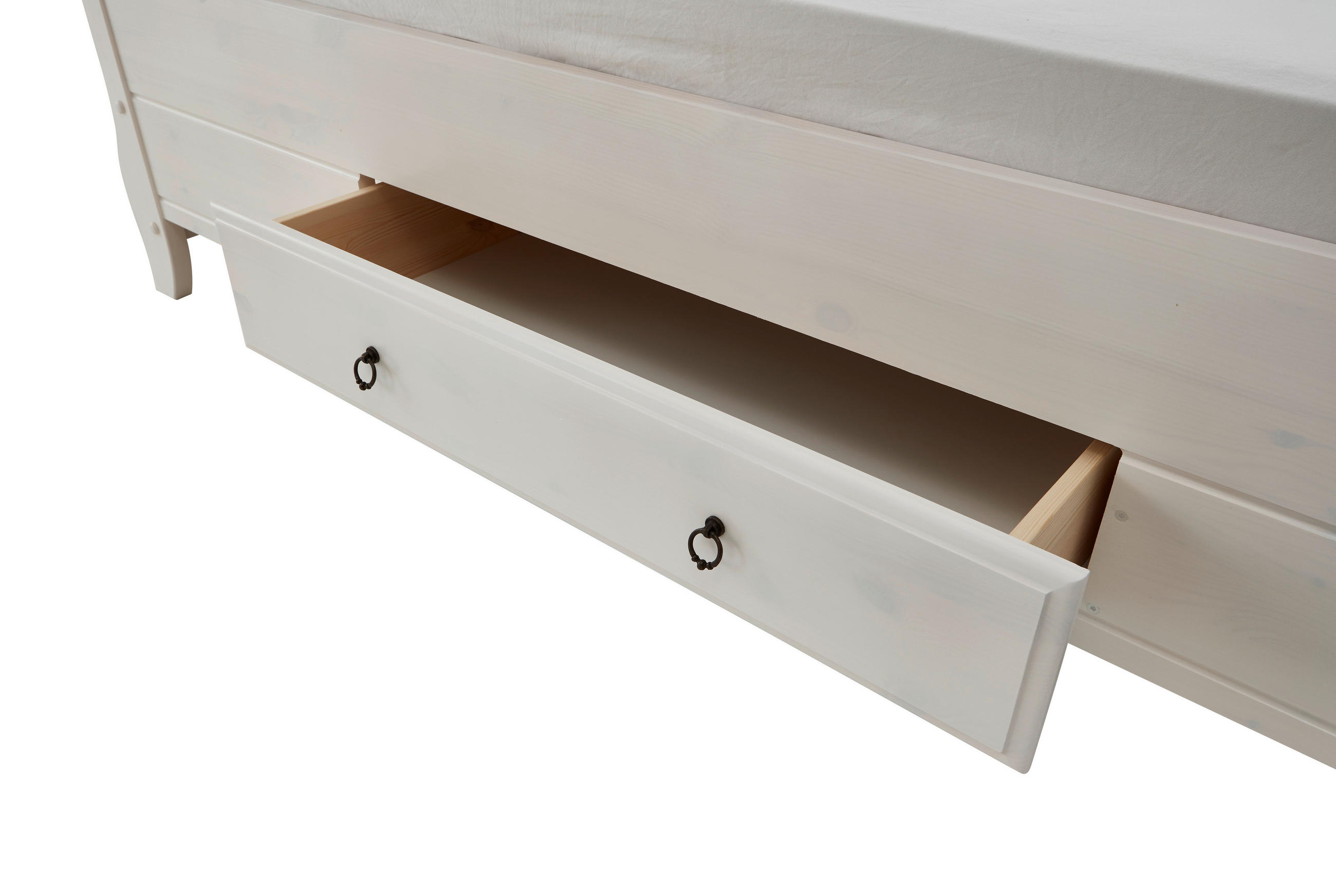 BETT 180/200 cm  in Weiß, Grau  - Weiß/Grau, ROMANTIK / LANDHAUS, Holz (180/200cm) - Boxxx