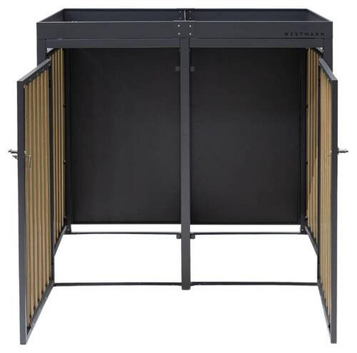 MÜLLTONNENBOX - Anthrazit/Naturfarben, Basics, Metall (84/125/134cm)