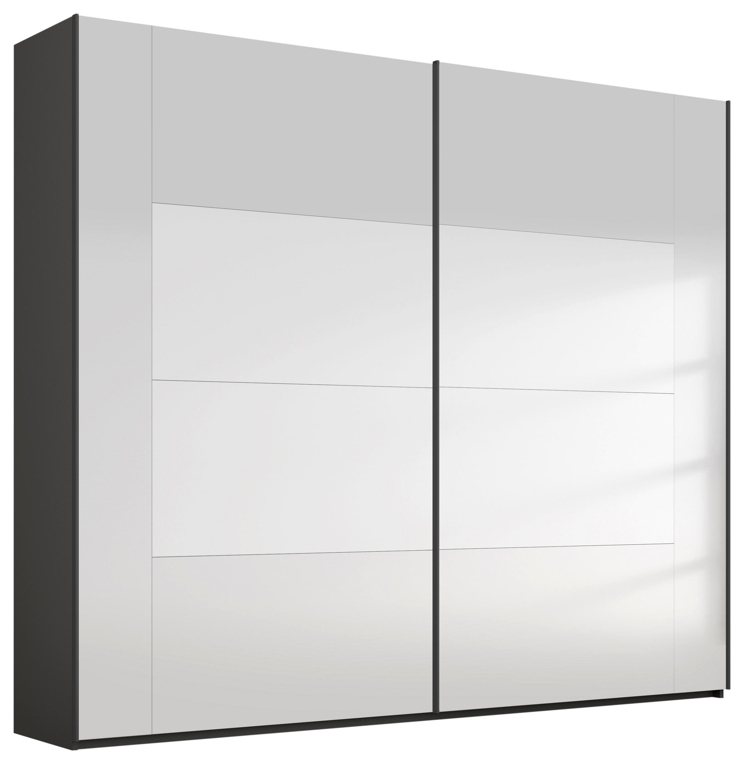 GARDEROB MED SKJUTDÖRRAR 226/223/68 cm 2-dörrar - grafitfärgad, Design, trämaterial/glas (226/223/68cm) - Xora