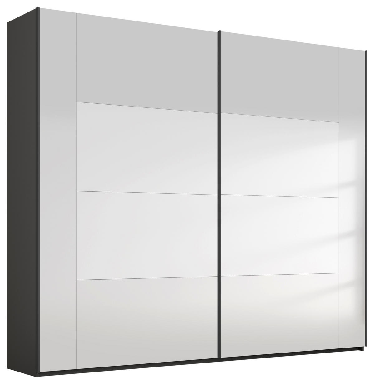 GARDEROB MED SKJUTDÖRRAR 226/223/68 cm 2-dörrar - grafitfärgad, Design, trämaterial/glas (226/223/68cm) - Xora