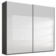 SCHWEBETÜRENSCHRANK  in Graphitfarben  - Graphitfarben, Design, Glas/Holzwerkstoff (226/223/68cm) - Xora