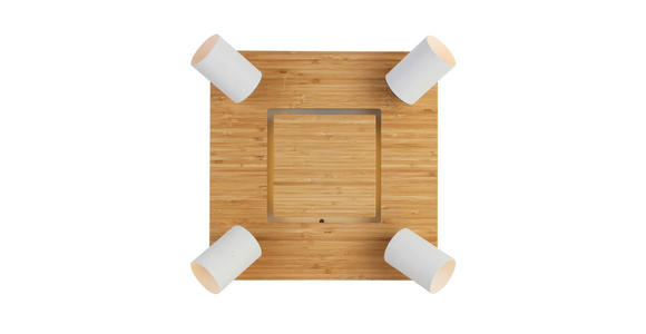 LED-STRAHLER 40/40/14 cm - Schwarz/Naturfarben, KONVENTIONELL, Naturmaterialien/Kunststoff (40/40/14cm) - Novel