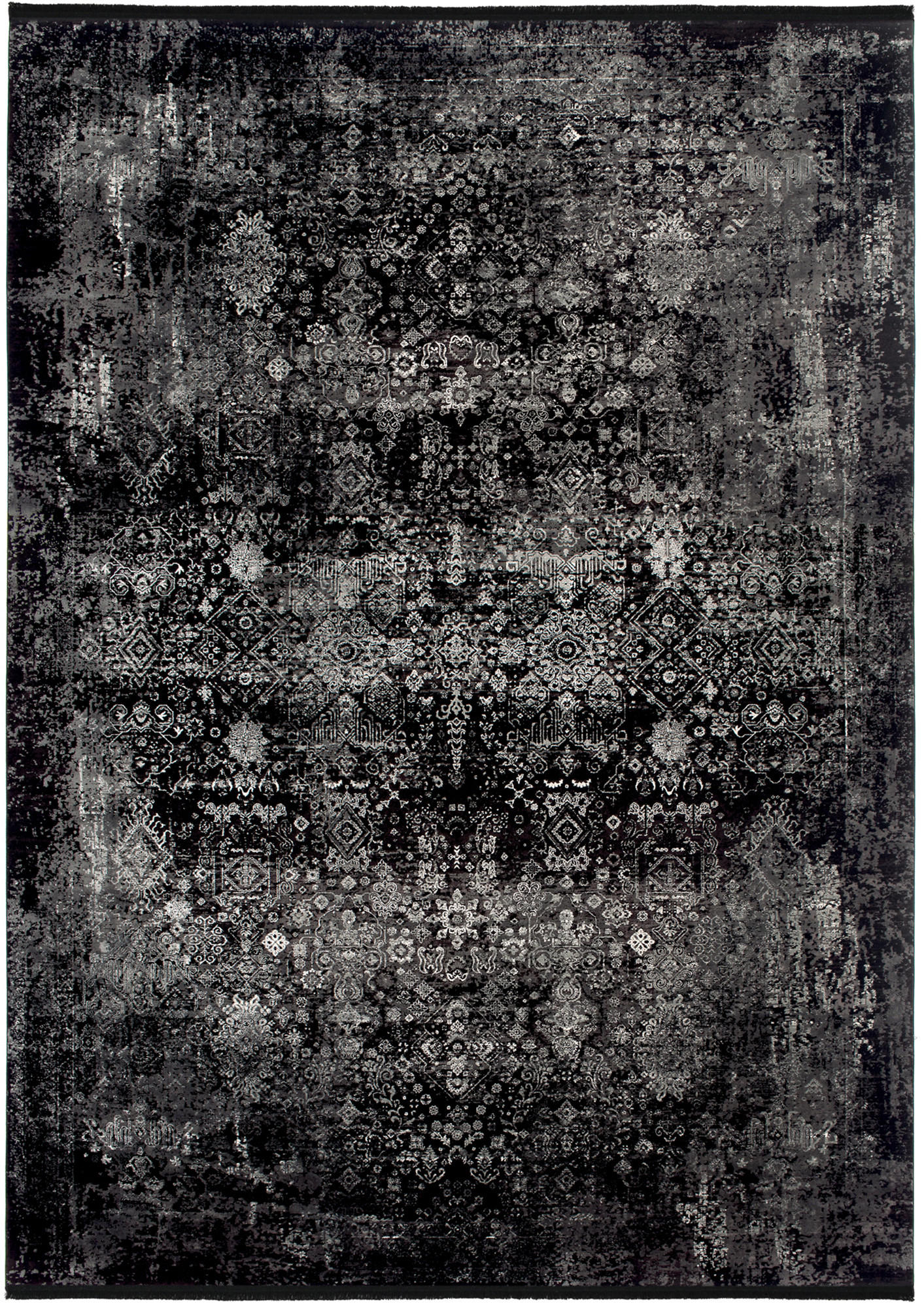 Dieter Knoll Läufer Calais Grau, Schwarz 80x200 cm