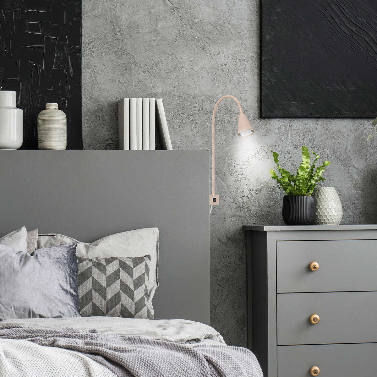 LED-WANDLEUCHTE 21,7/45 cm   - Beige, KONVENTIONELL, Metall (21,7/45cm) - Briloner