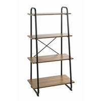 REGAL Schwarz, Eichefarben  - Eichefarben/Schwarz, MODERN, Holzwerkstoff/Metall (60/128/36cm) - Carryhome