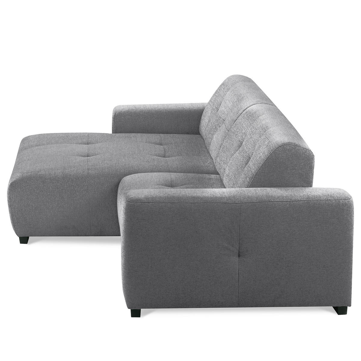 ECKSOFA AUSTIN Grau Flachgewebe Sitztiefenverstellung  - Schwarz/Grau, Design, Kunststoff/Textil (169/286cm) - Livetastic