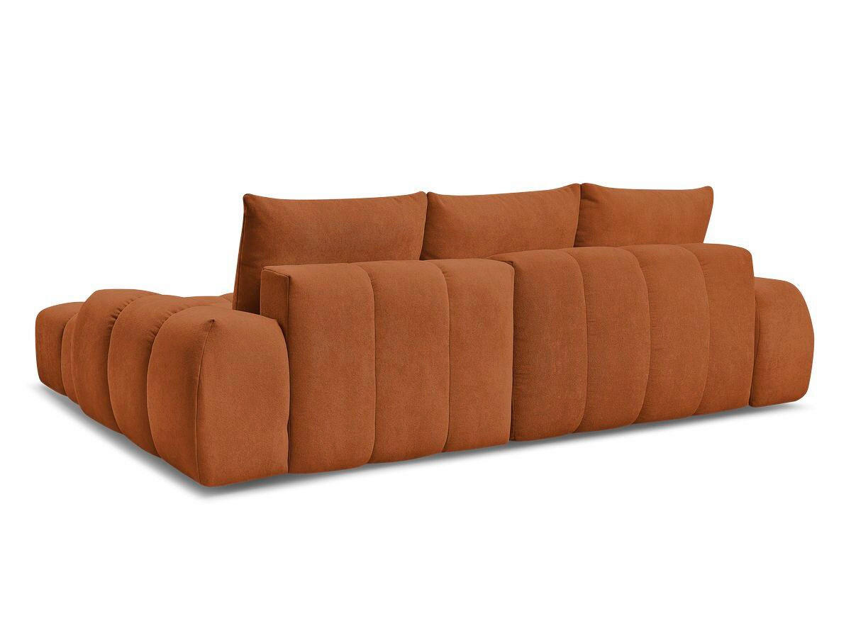 ECKSCHLAFSOFA EVEREST  mit Rücken echt, Armteil links, Armteil rechts Struktur Orange  - Schwarz/Orange, MODERN, Kunststoff/Textil (318/180cm) - Livetastic