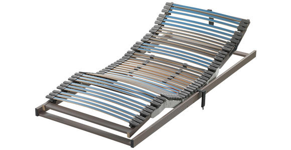 LATTENROST FUSION BASE MOVE 100/200 cm Kopfteil, Fußteil verstellbar, Buche  - Blau/Braun, Basics, Holz (100/200cm) - Dieter Knoll