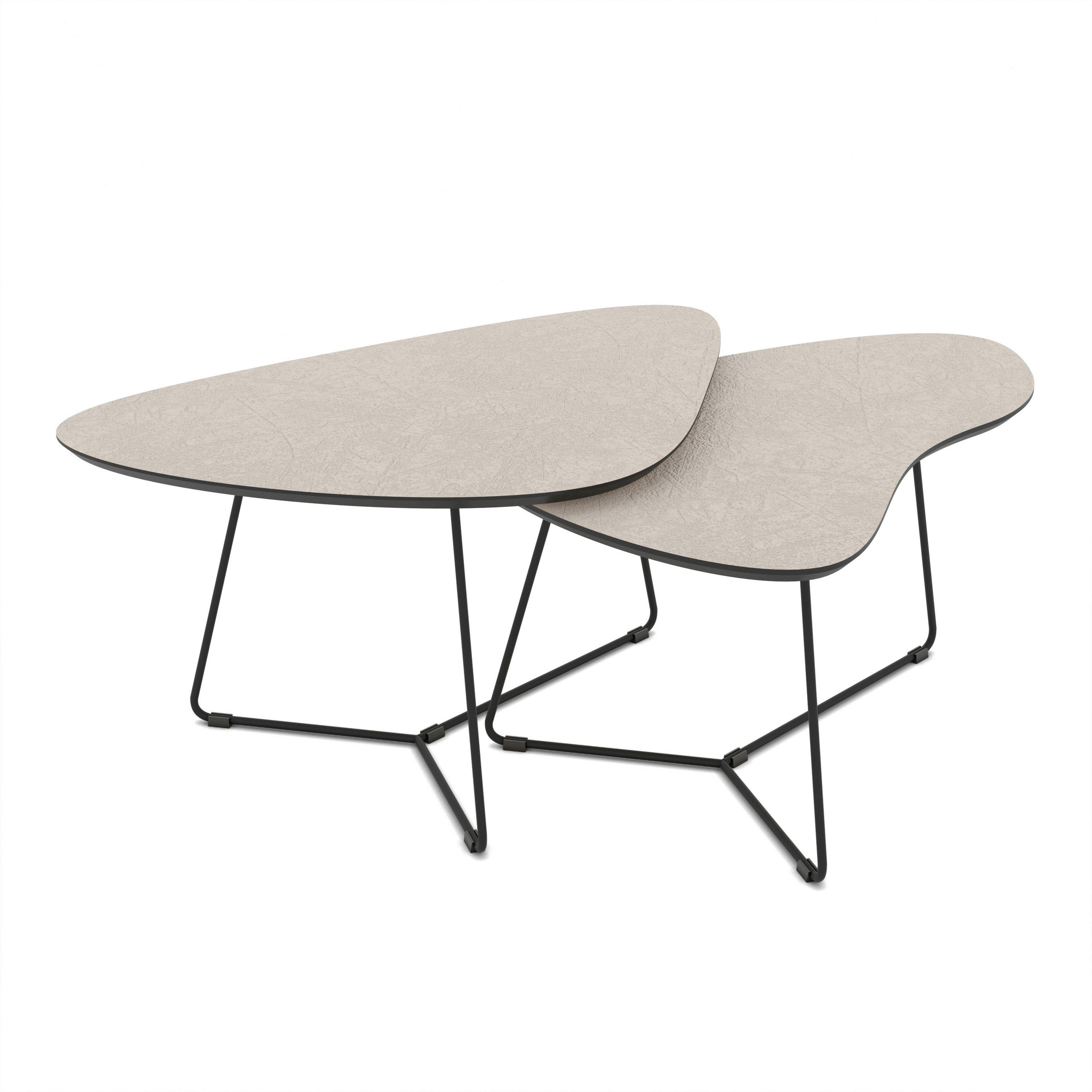 COUCHTISCH 59/87/43 cm wellenförmig Kaschmir  - Kaschmir/Schwarz, Design, Holzwerkstoff/Metall (59/87/43cm) - Livetastic