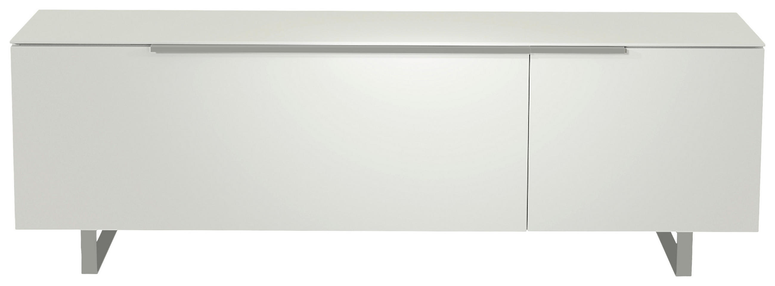 LOWBOARD  in 160/51/45 cm  - Alufarben/Weiß, Design, Glas/Holzwerkstoff (160/51/45cm) - Moderano