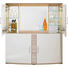 HIGHBOARD geschroppt, sägerau Creme, Eichefarben - Eichefarben/Silberfarben, Design, Glas/Holz (139/147/51cm) - XORA