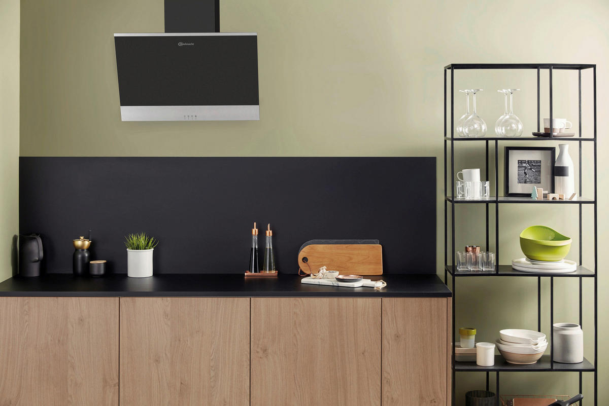 DUNSTABZUGSHAUBE DBHVP 63 LM K  - Edelstahlfarben/Schwarz, Basics, Glas/Metall (60/69-104/36,2cm) - Bauknecht