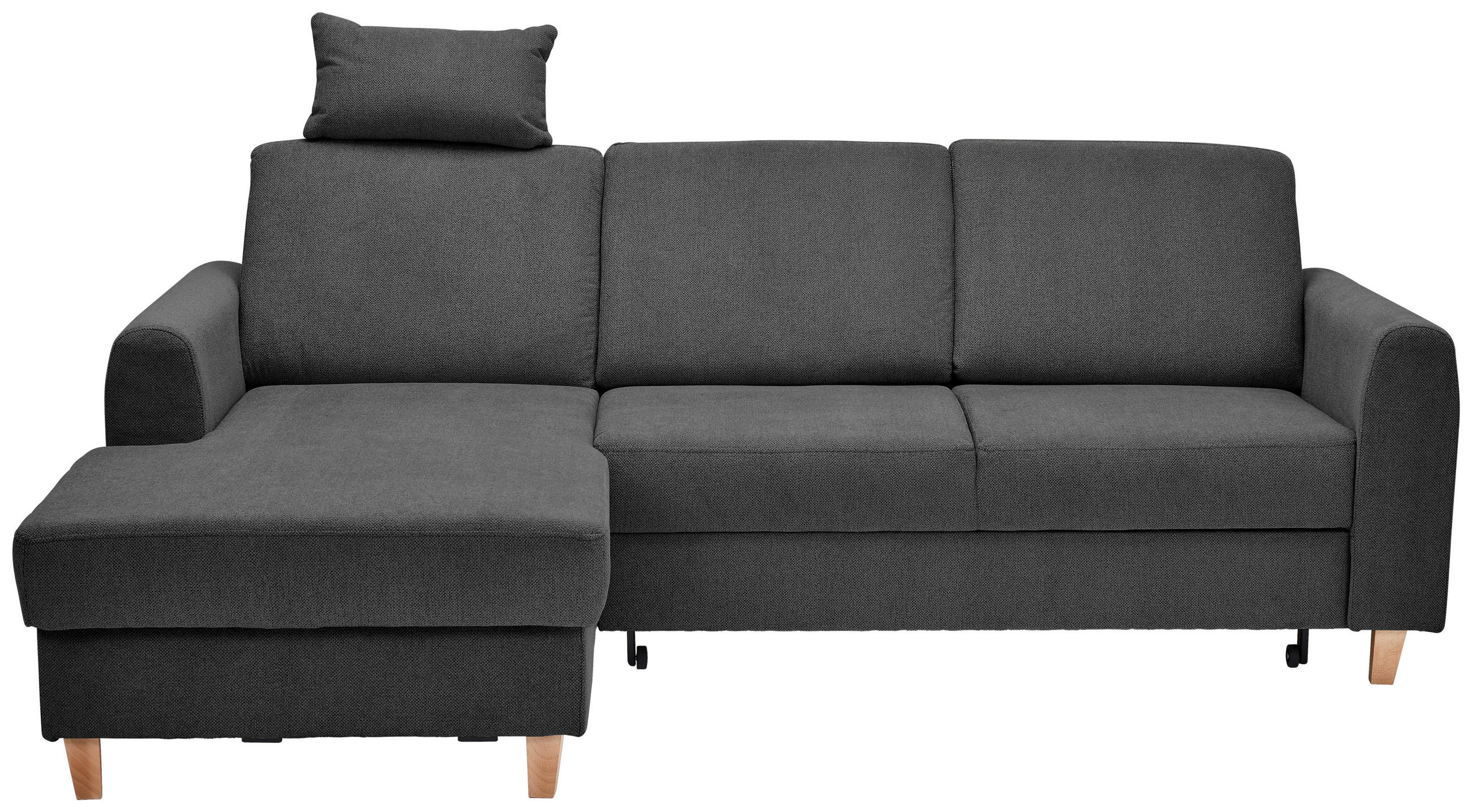 HÖRNSOFFA i flatväv antracit  - bokfärgad/antracit, Klassisk, trä/textil (166/241cm) - MID.YOU