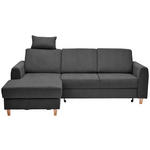 ECKSOFA  in Flachgewebe Anthrazit  - Anthrazit/Buchefarben, KONVENTIONELL, Holz/Textil (166/241cm) - Carryhome