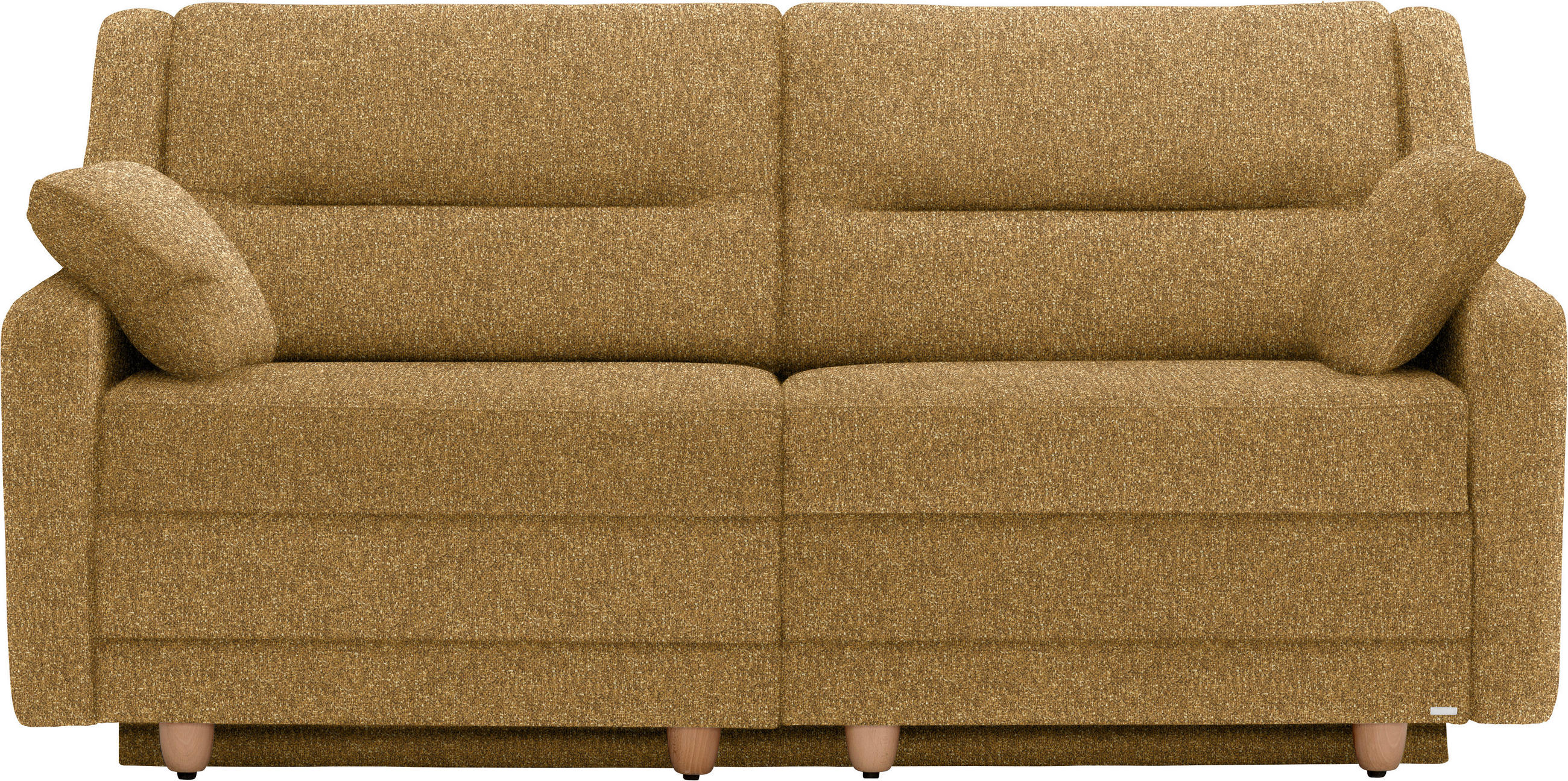 SCHLAFSOFA  in Mikrovelours Senfgelb  - Buchefarben/Senfgelb, KONVENTIONELL, Holz/Textil (184/88/91cm) - Sedda