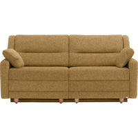 SCHLAFSOFA  in Mikrovelours Senfgelb  - Buchefarben/Senfgelb, KONVENTIONELL, Holz/Textil (184/88/91cm) - Sedda