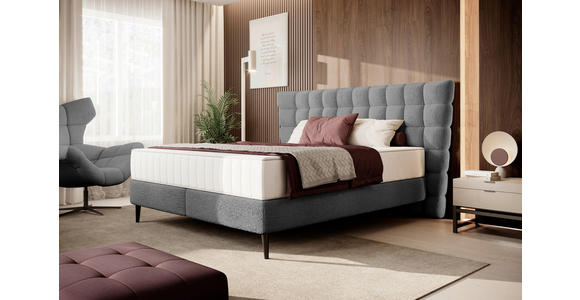 BOXSPRINGBETT 160/200 cm in Anthrazit - Anthrazit/Schwarz, Design, Holz/Holzwerkstoff (160/200cm) - Esposa