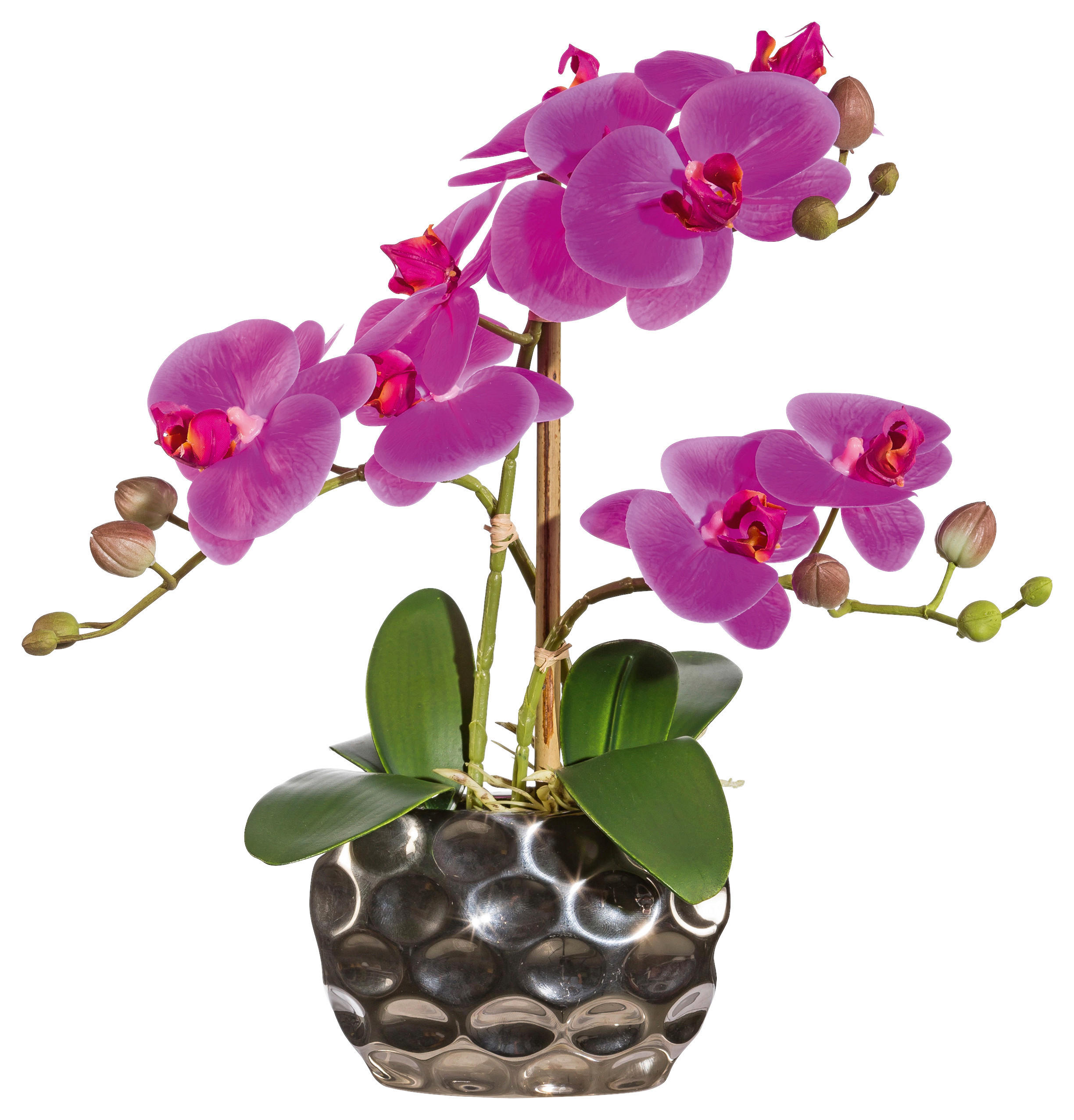 KUNSTPFLANZE Orchidee 30 cm - Pink/Silberfarben, Design, Kunststoff (30cm) - P & B