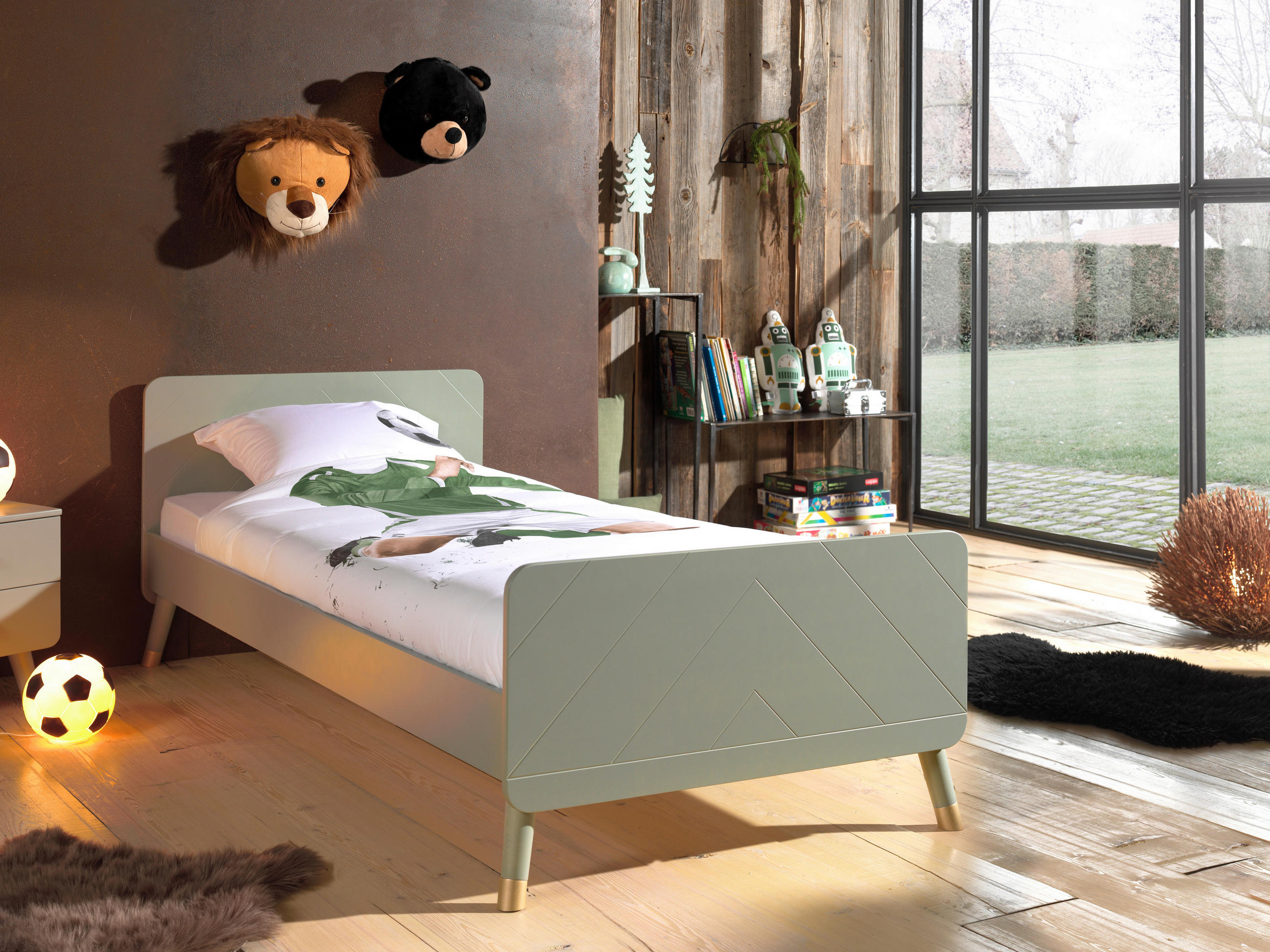 BETT 90/200 cm  in Olivgrün  - Olivgrün, KONVENTIONELL (90/200cm) - Vipack