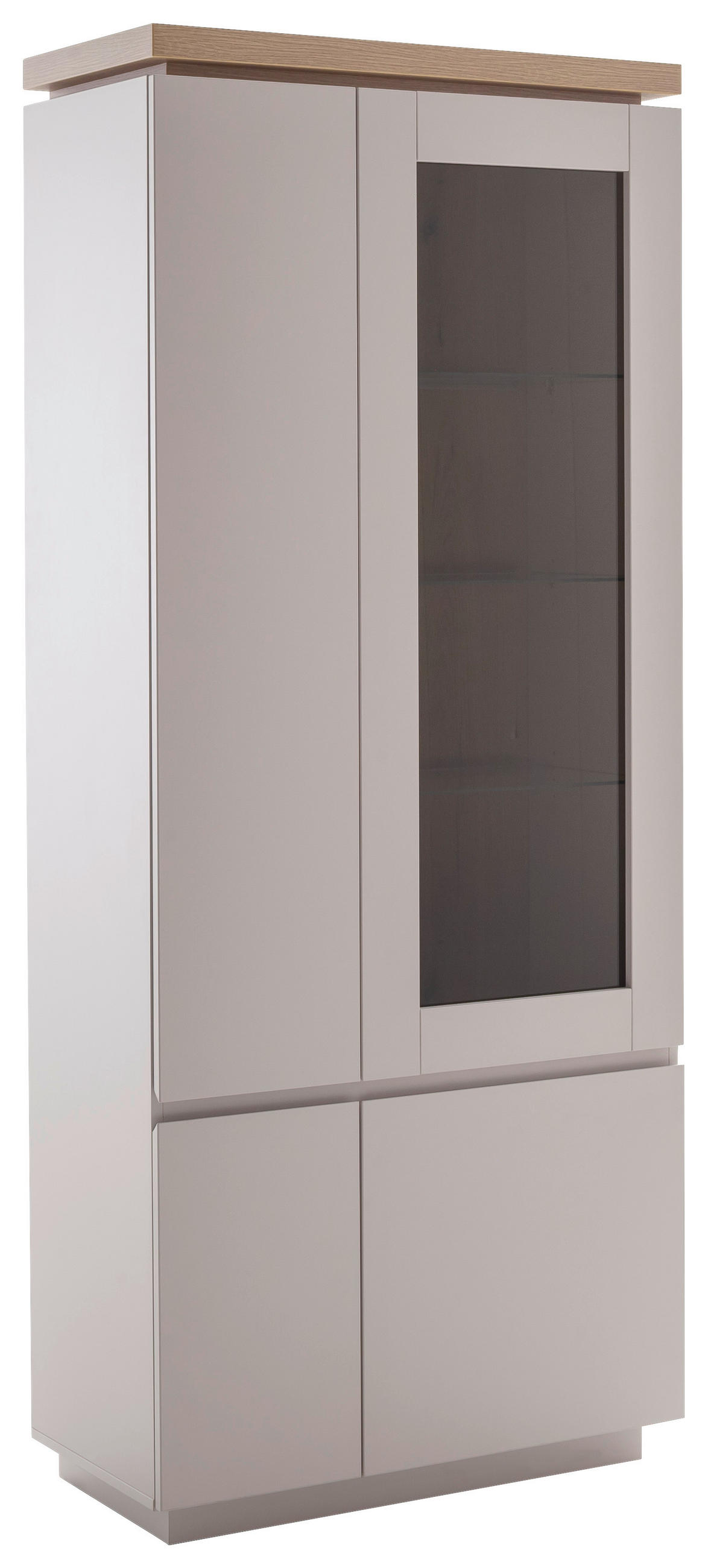 VITRINE Eichefarben, Kaschmir  - Kaschmir/Eichefarben, Design, Glas/Holzwerkstoff (82/197/40cm) - Livetastic