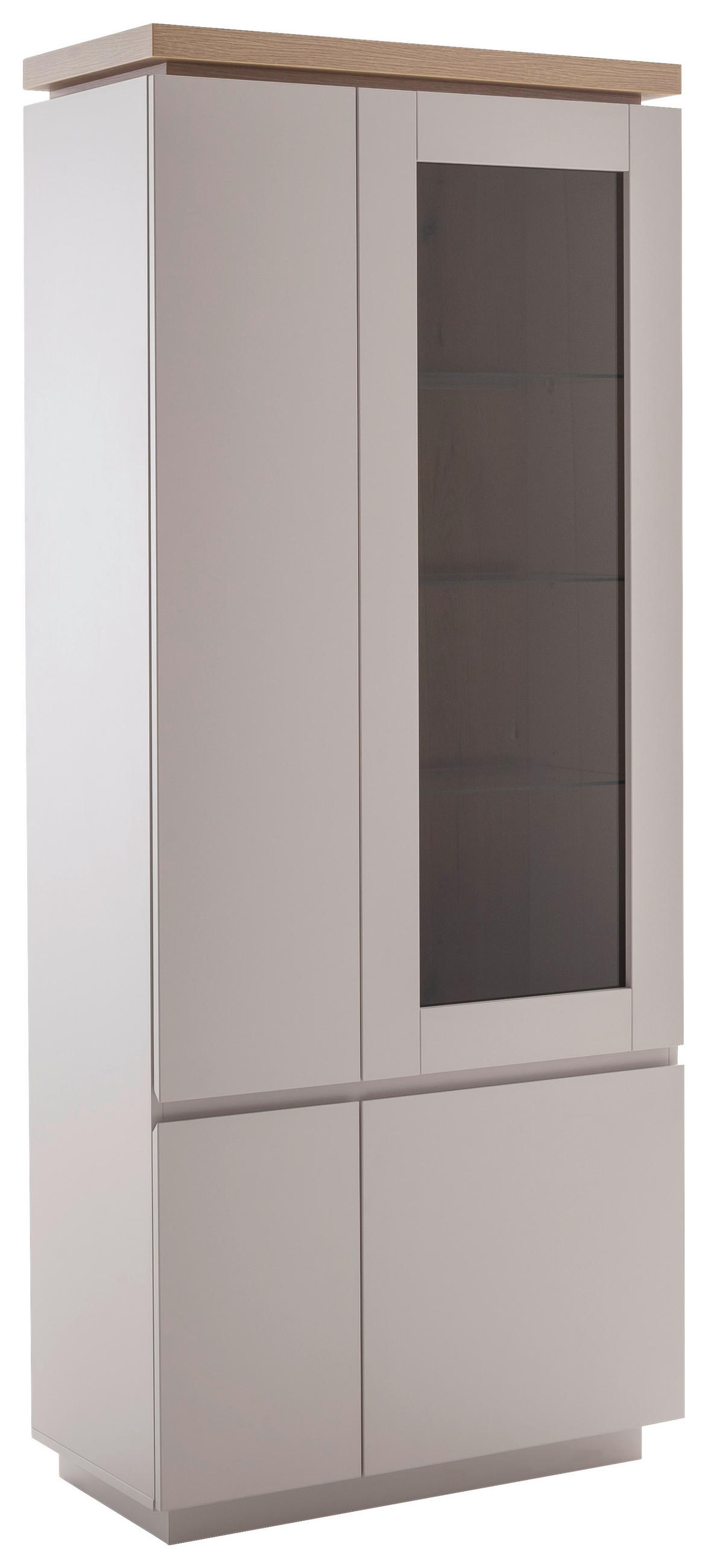 VITRINE Eichefarben, Kaschmir  - Kaschmir/Eichefarben, Design, Glas/Holzwerkstoff (82/197/40cm) - Livetastic