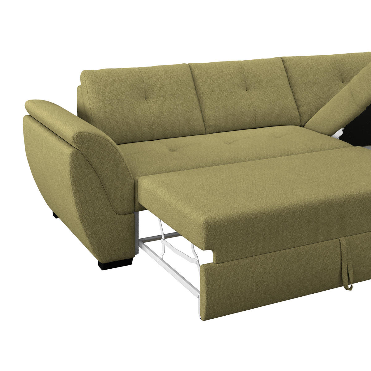 ECKSOFA Grün  - Schwarz/Grün, Konventionell, Textil (278/187cm) - MID.YOU