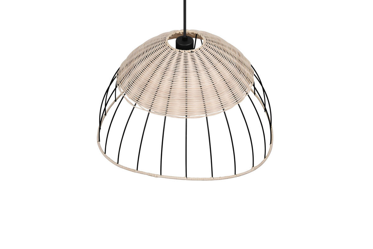 HÄNGELEUCHTE 48/150 cm  - Schwarz/Naturfarben, Design, Holz/Metall (48/150cm)