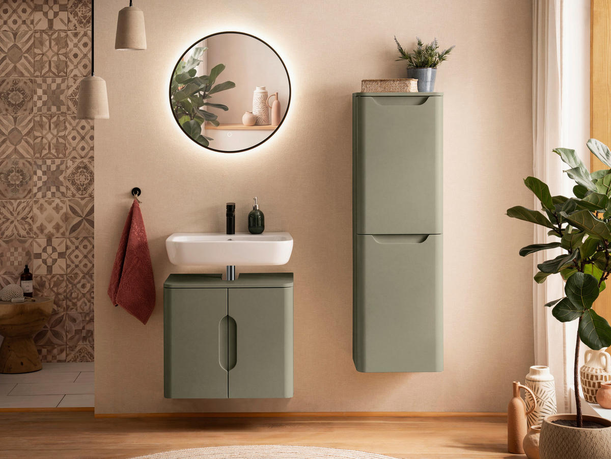 WASCHBECKENUNTERSCHRANK 61/53/35 cm  - Schilfgrün, KONVENTIONELL, Holzwerkstoff (61/53/35cm) - Xora