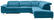 ECKSOFA Blau Flachgewebe  - Chromfarben/Blau, Design, Textil/Metall (305/231cm) - Dieter Knoll