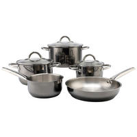 KOCHTOPFSET 8-teilig  - Schwarz, Basics, Glas/Metall - Echtwerk