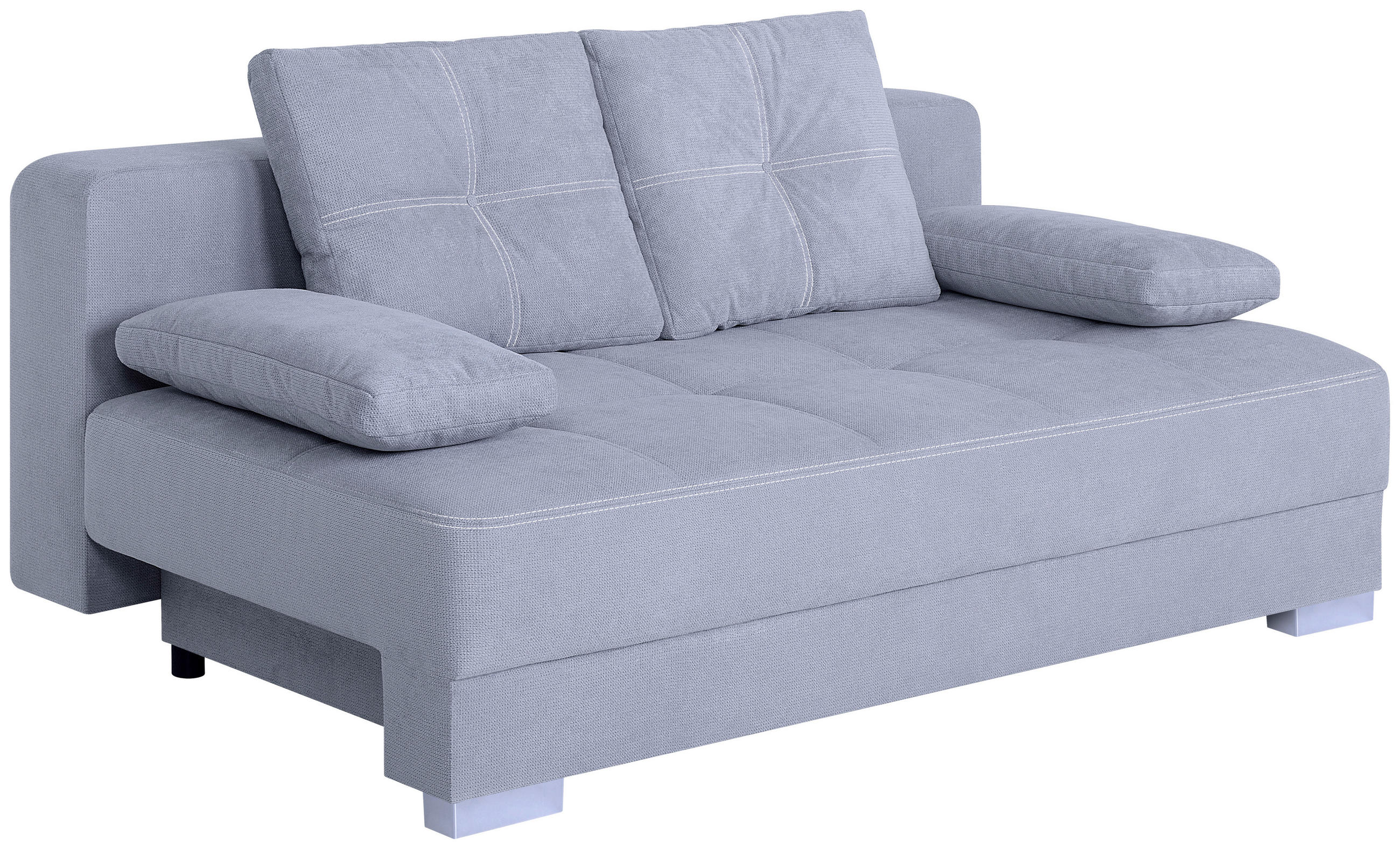 SCHLAFSOFA Webstoff Grau  - Chromfarben/Schwarz, Basics, Kunststoff/Textil (200/90/110cm)