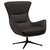 OHRENSESSEL in Dunkelbraun  - Dunkelbraun/Schwarz, Design, Leder/Metall (84/104/96cm) - home24