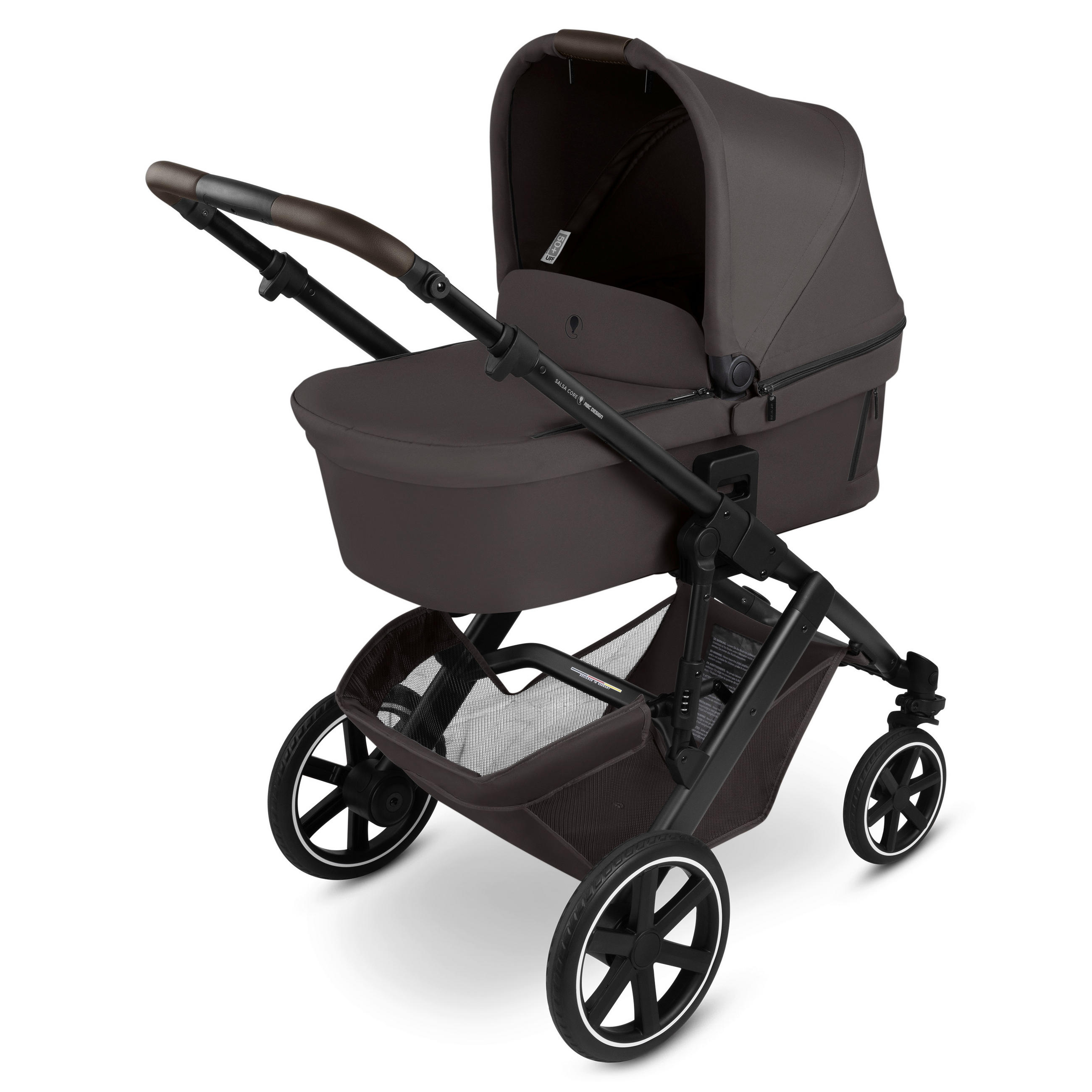 KINDERWAGENSET  Salsa Core All in One  Falcon  - Graubraun/Schwarz, Basics, Textil/Metall (63/123/97cm) - ABC Design