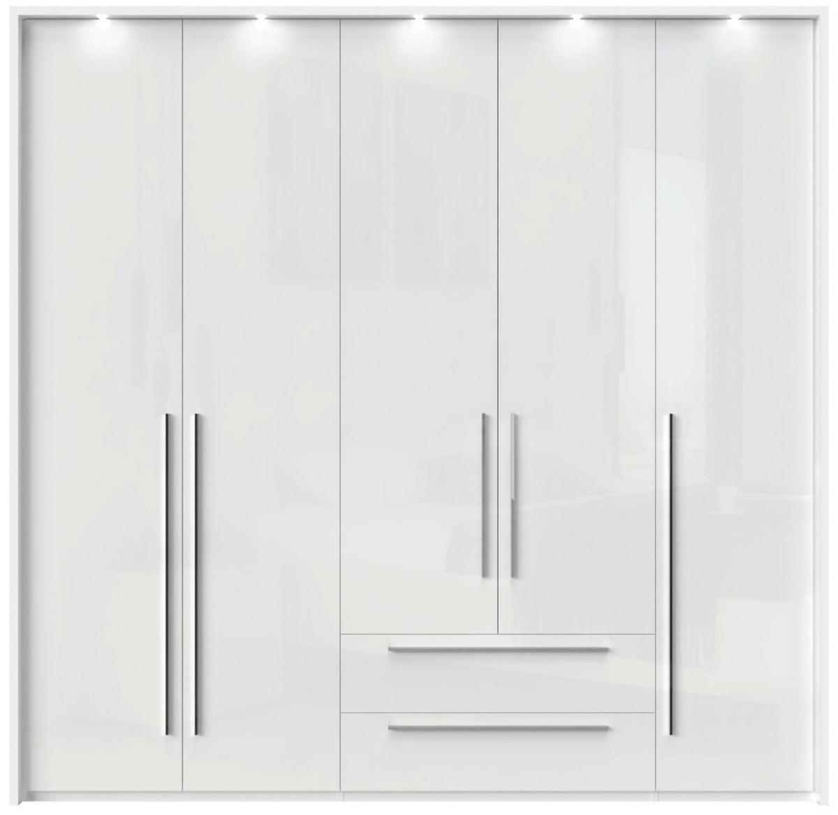 ORMAR SA KLASIČNIM VRATIMA bela, bela visoki sjaj  232/226/60 cm  - bela visoki sjaj/bela, Dizajnerski, pločasti materijal/plastika (232/226/60cm)