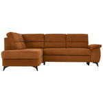 ECKSOFA in Flachgewebe Hellbraun  - Hellbraun/Schwarz, KONVENTIONELL, Textil/Metall (194/257cm) - Cantus