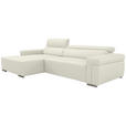 ECKSOFA DUA in Echtleder Weiß  170/293 cm  - Chromfarben/Weiß, Design, Leder/Metall (170/293cm) - Novel
