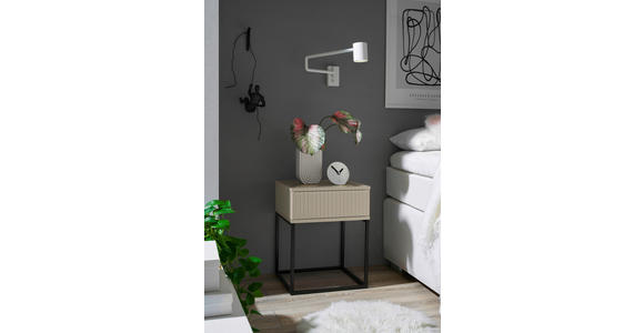 NACHTKÄSTCHEN 40/51,7/38,5 cm  in Schwarz, Kaschmir  - Kaschmir/Schwarz, MODERN, Holzwerkstoff/Metall (40/51,7/38,5cm) - Carryhome