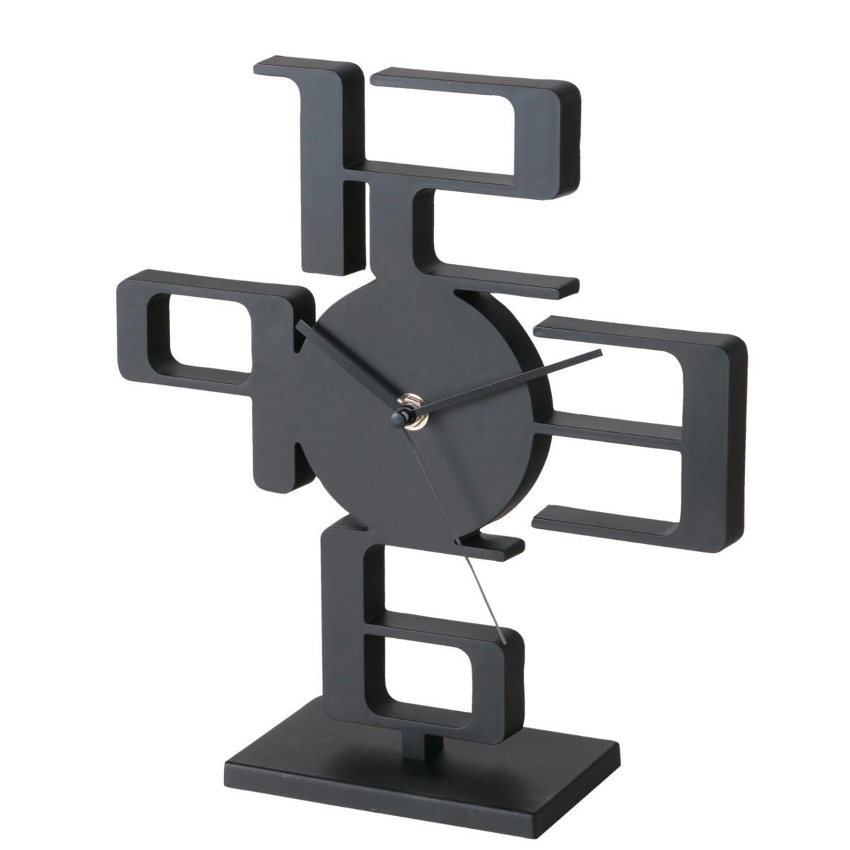 TISCHUHR  Schwarz  - Schwarz, Basics, Kunststoff (25/8/27cm) - Boltze Home