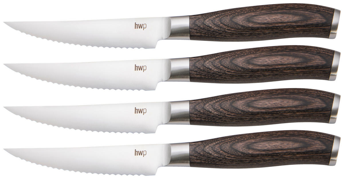 STEAKMESSERSET - Edelstahlfarben, Konventionell, Holzwerkstoff/Metall - Homeware Profession.