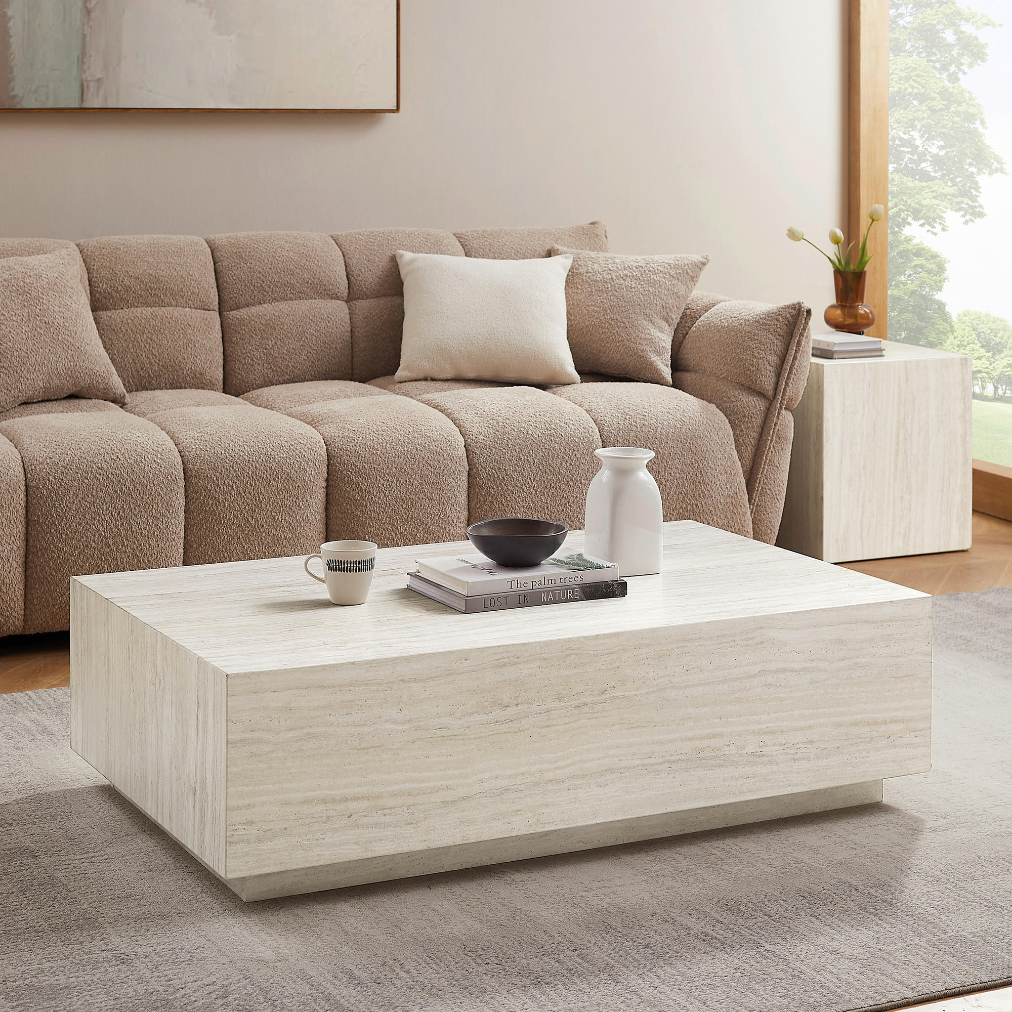 COUCHTISCH 120/75/35 cm rechteckig Beige  - Beige, Design, Holzwerkstoff (120/75/35cm) - Livetastic