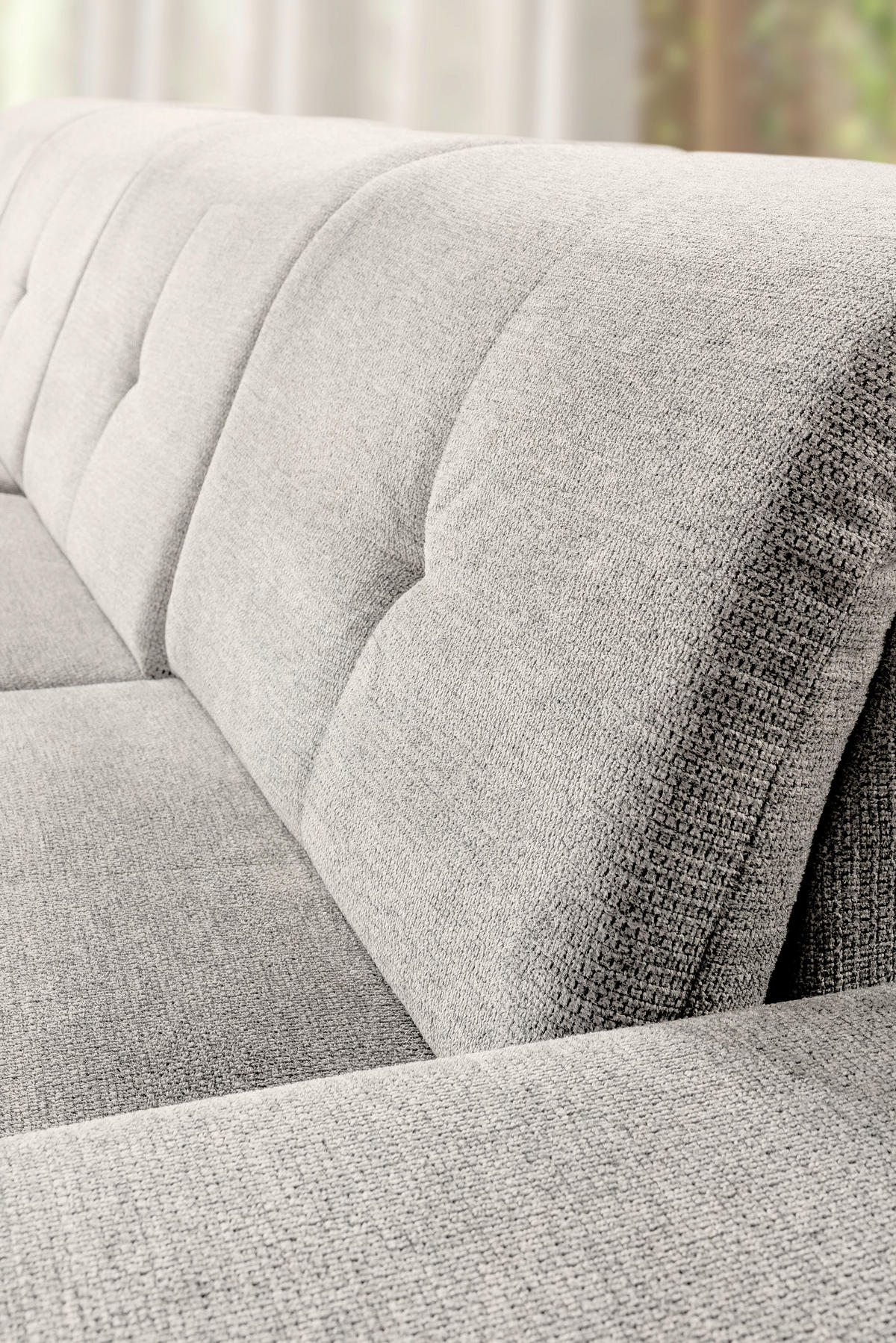 WOHNLANDSCHAFT Beige Chenille  - Beige/Grau, KONVENTIONELL, Kunststoff/Textil (188/340/240cm) - Carryhome