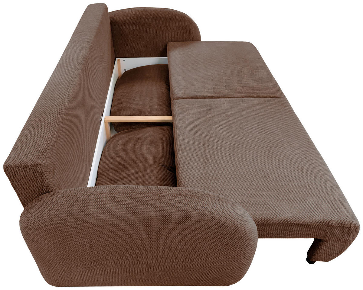 SCHLAFSOFA ROMA  mit Struktur Rot  - Rot/Schwarz, Design, Textil (230/90/105cm) - MID.YOU