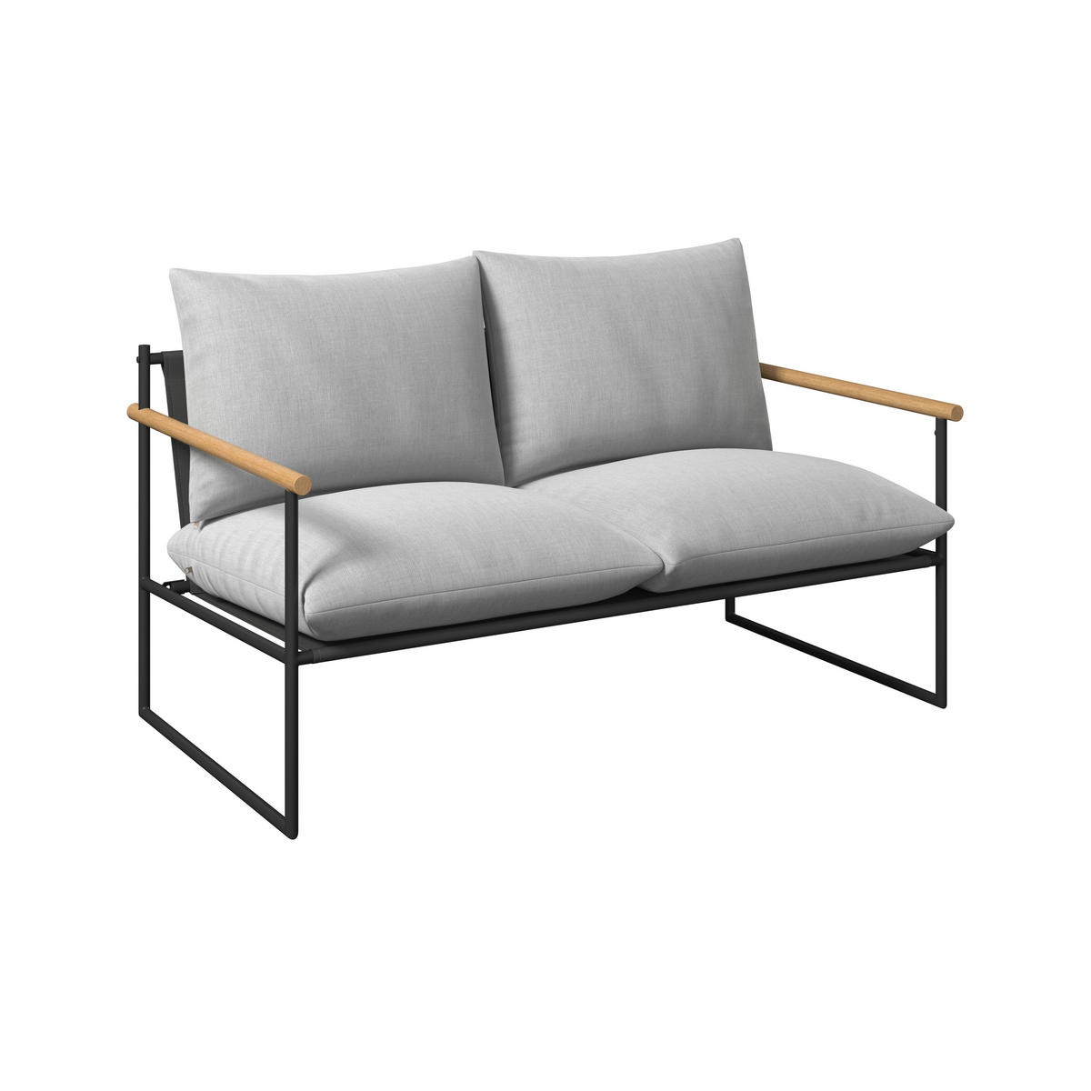 GARTENSET Webstoff Eisen  - Hellgrau/Schwarz, Design, Glas/Textil - Ambia Garden