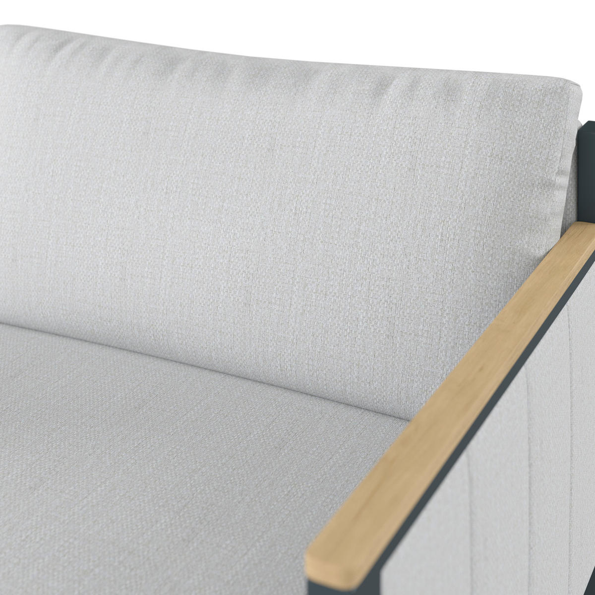 LOUNGE ZAVRŠNI DIO  antracit, siva, boje tikovine   - boje tikovine/siva, Design, drvo/metal (83,5/73/76cm) - Dieter Knoll