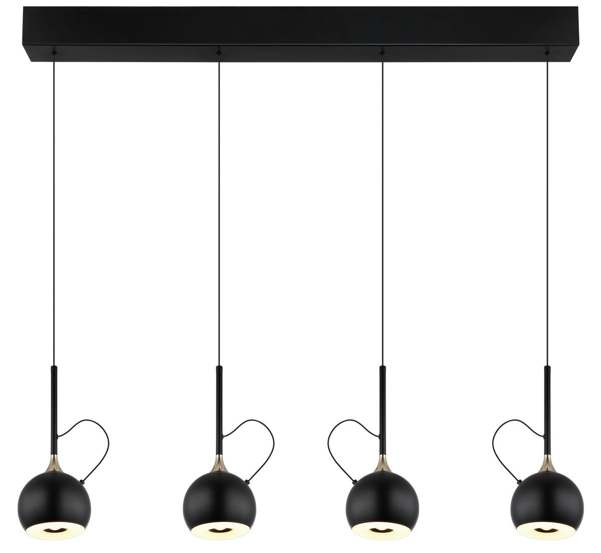 ZÁVĚSNÉ LED SVÍTIDLO, 93/12/150 cm - bílá/černá, Design, kov/plast (93/12/150cm) - Globo